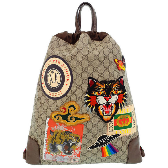 Gucci Backpack Supreme Drawstring Courier GG - Picture 1 of 8